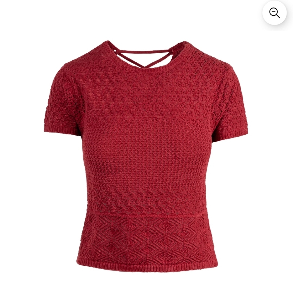 Elegant Red Knit Women's Top